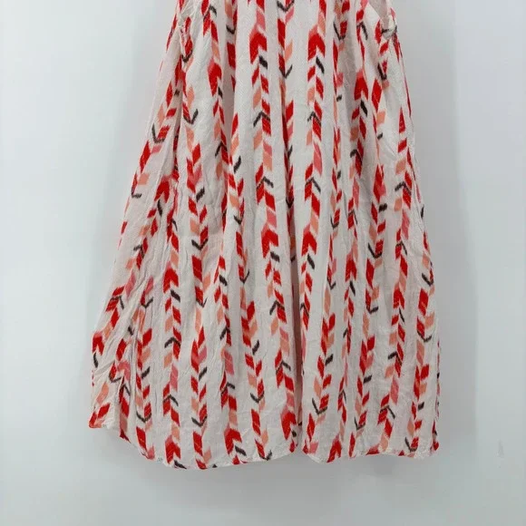 Altard State Womens Medium Red Ikat Chevron Halter Mini Dress Boho Racerback - Picture 7 of 11